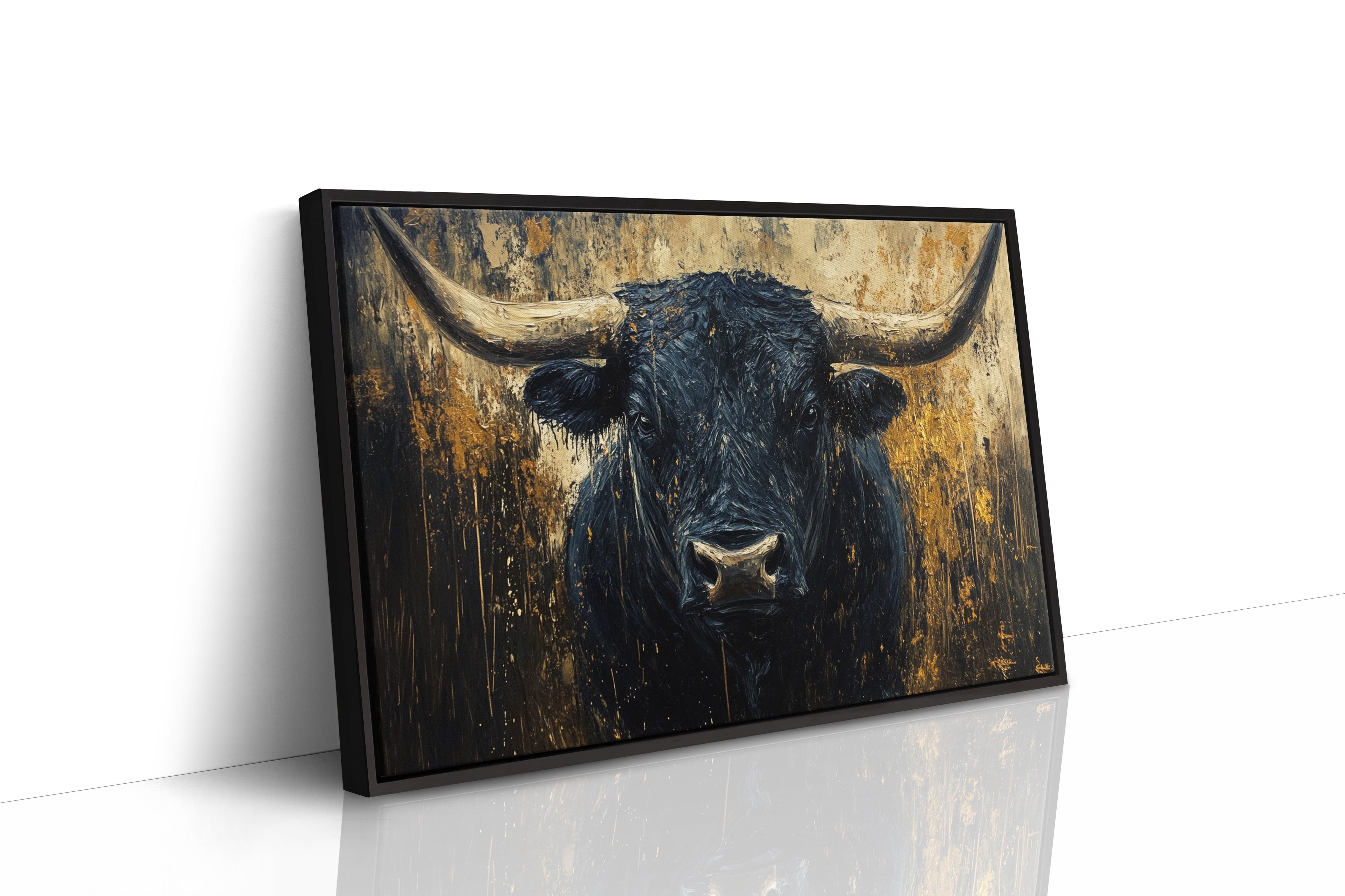 Black Bull Against Golden Storm