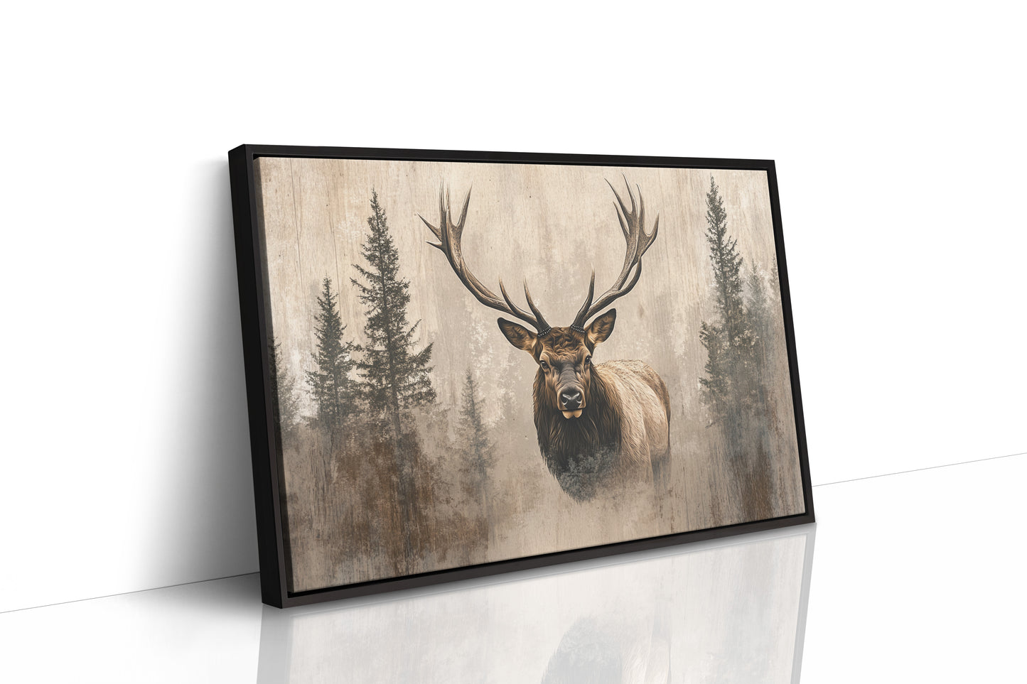 Noble Elk Among Winter Pines