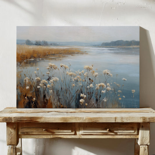 Winter Wildflowers Rest By Lake