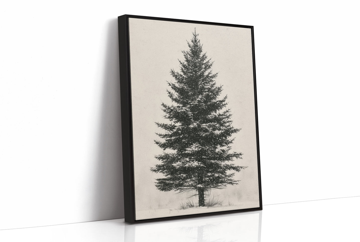 Lone Spruce in Snowfall