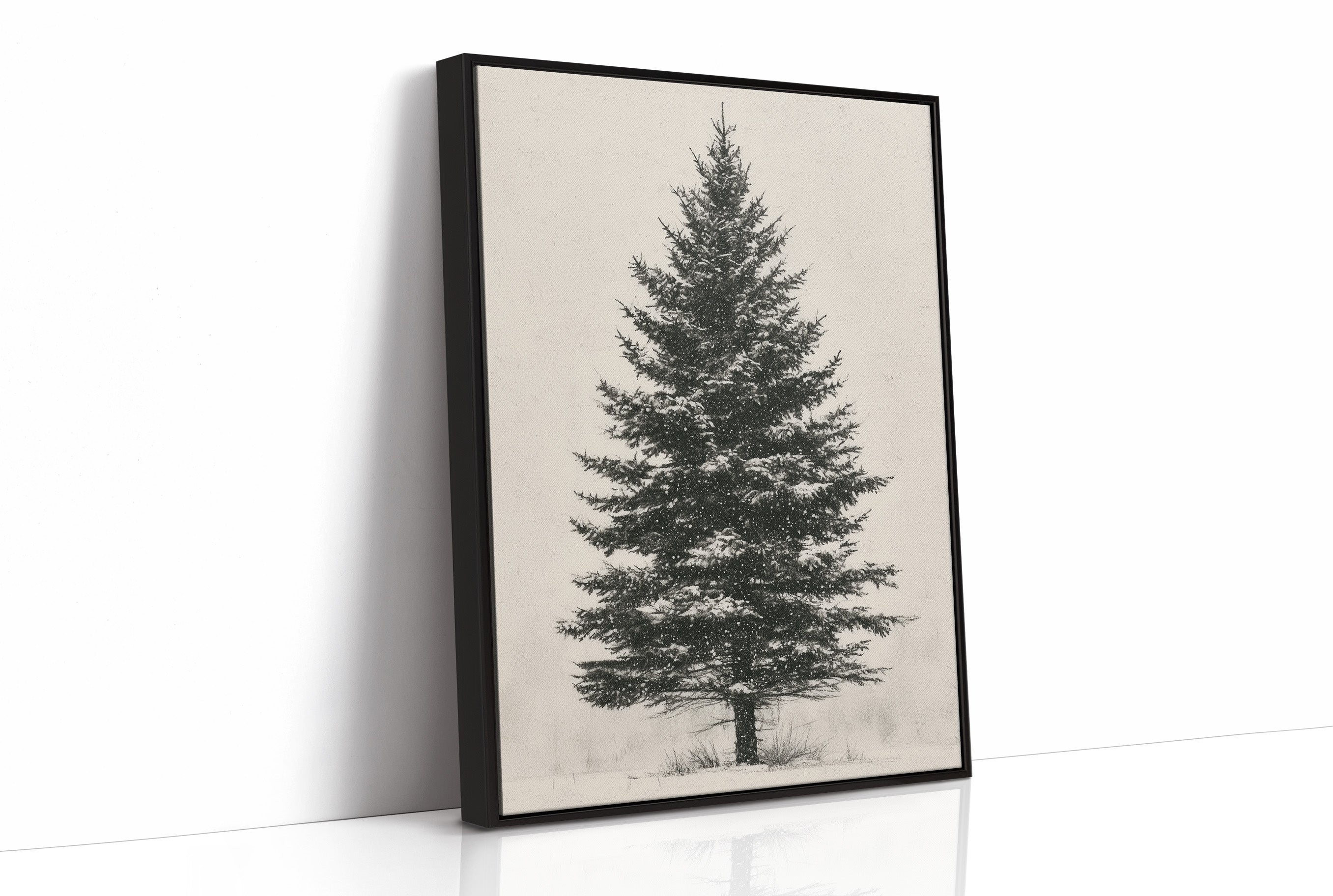 Lone Spruce in Snowfall