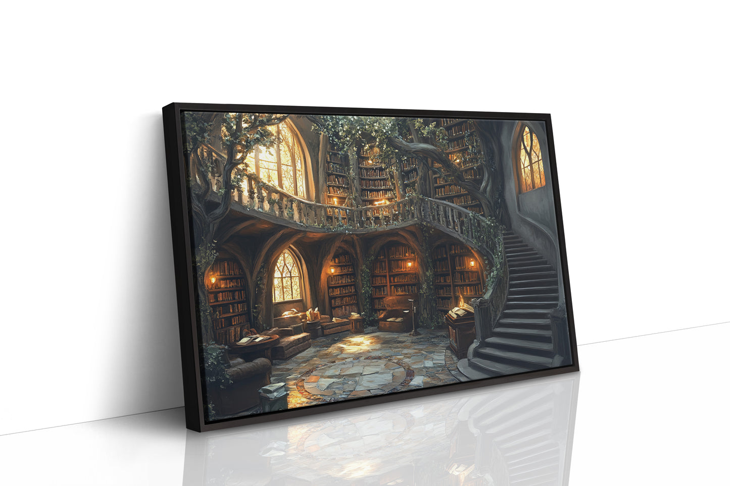 Ancient Books Dance With Sunlit Vines