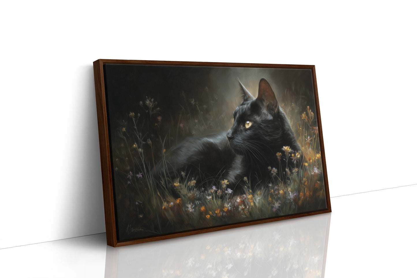 Midnight Prowler Among Wildflowers