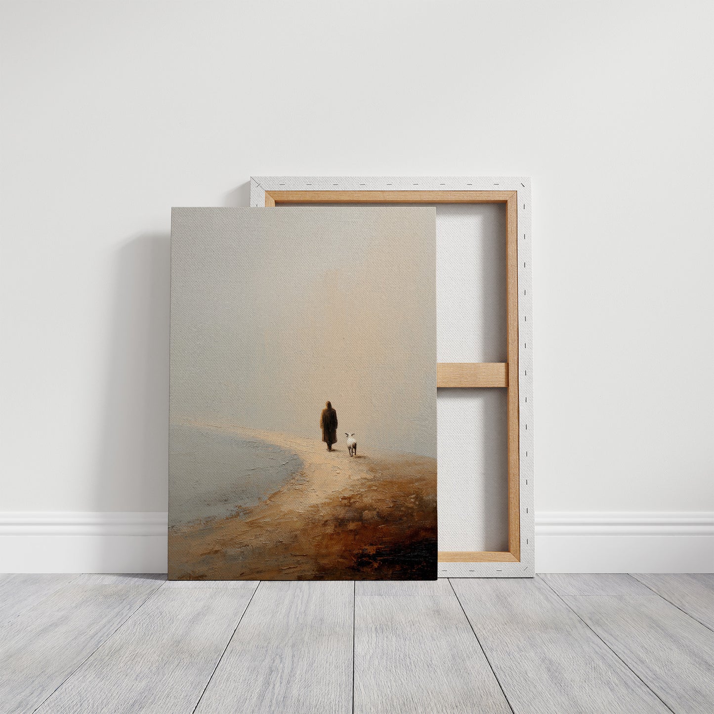 Solitary Journey Through Misty Shores