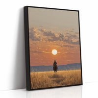 Frontier Wanderer Greets The Setting Sun