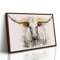 Longhorn in Ink and Wash