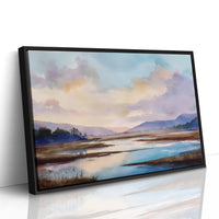 Lavender Lakes Between Distant Hills