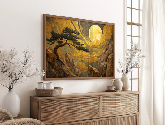 Pine Bends Toward Midnight's Gold