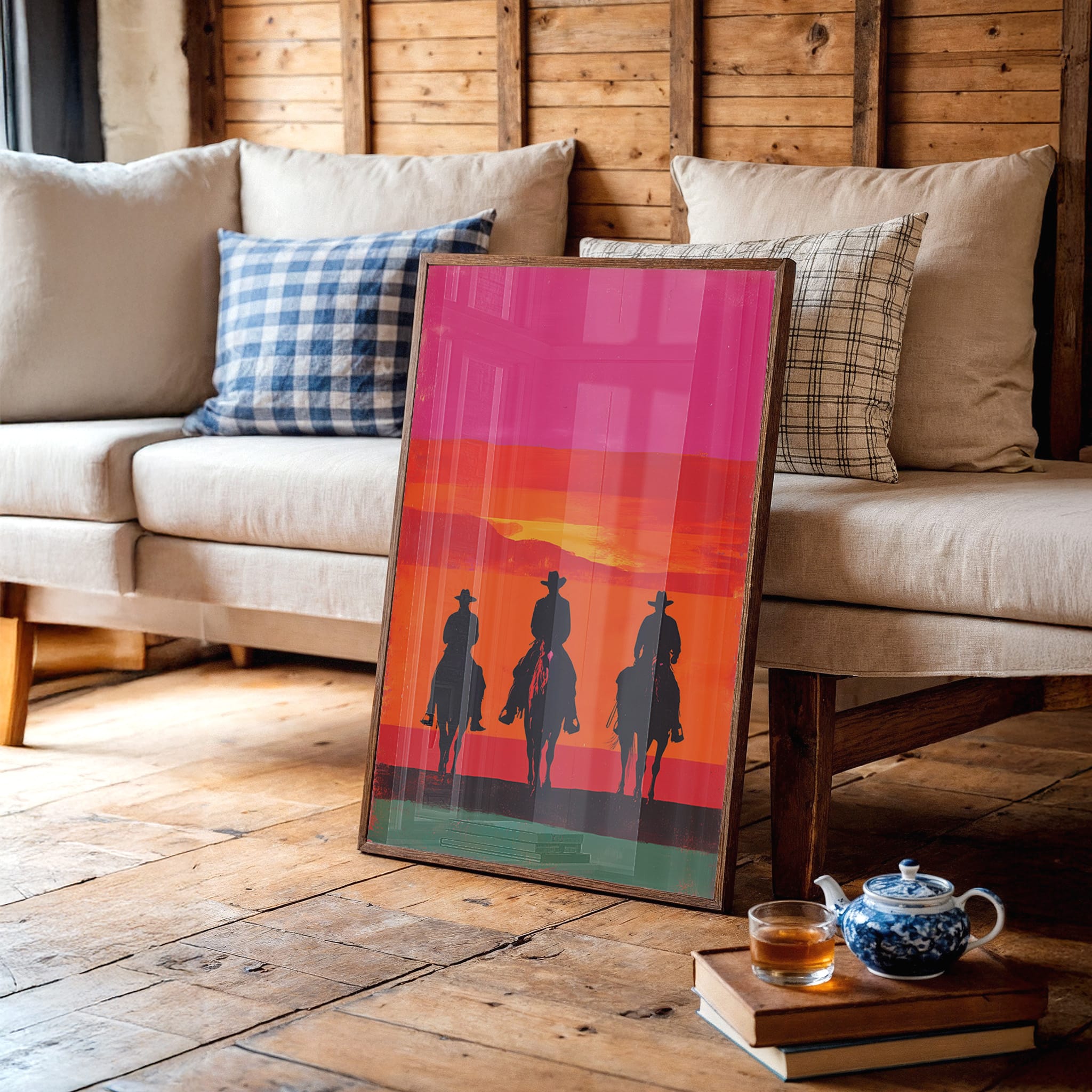 Sunset Calls Three Riders Home