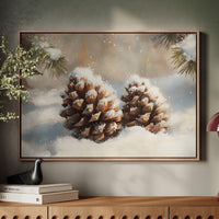 Snow Dusted Pinecones Tell Winter Tales