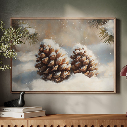 Snow Dusted Pinecones Tell Winter Tales