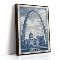 Missouri Arch Vintage Travel Stamp