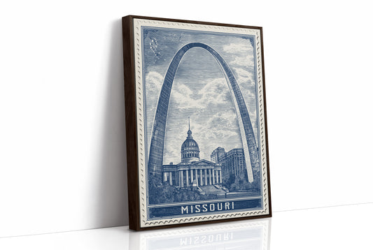 Missouri Arch Vintage Travel Stamp