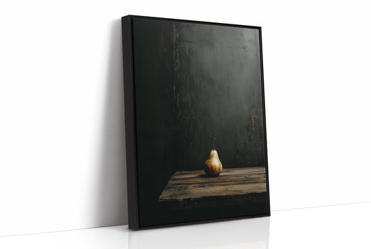 Solitary Pear in Emerald Darkness