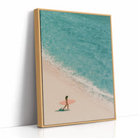 Aerial Surfer Turquoise Shoreline