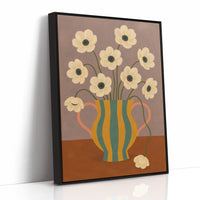 Falling Bloom in a Striped Vase
