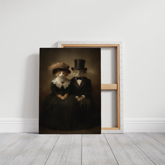 Feline Elegance in Vintage Attire