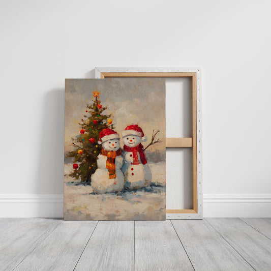 Frosty Friends Under Twinkling Lights