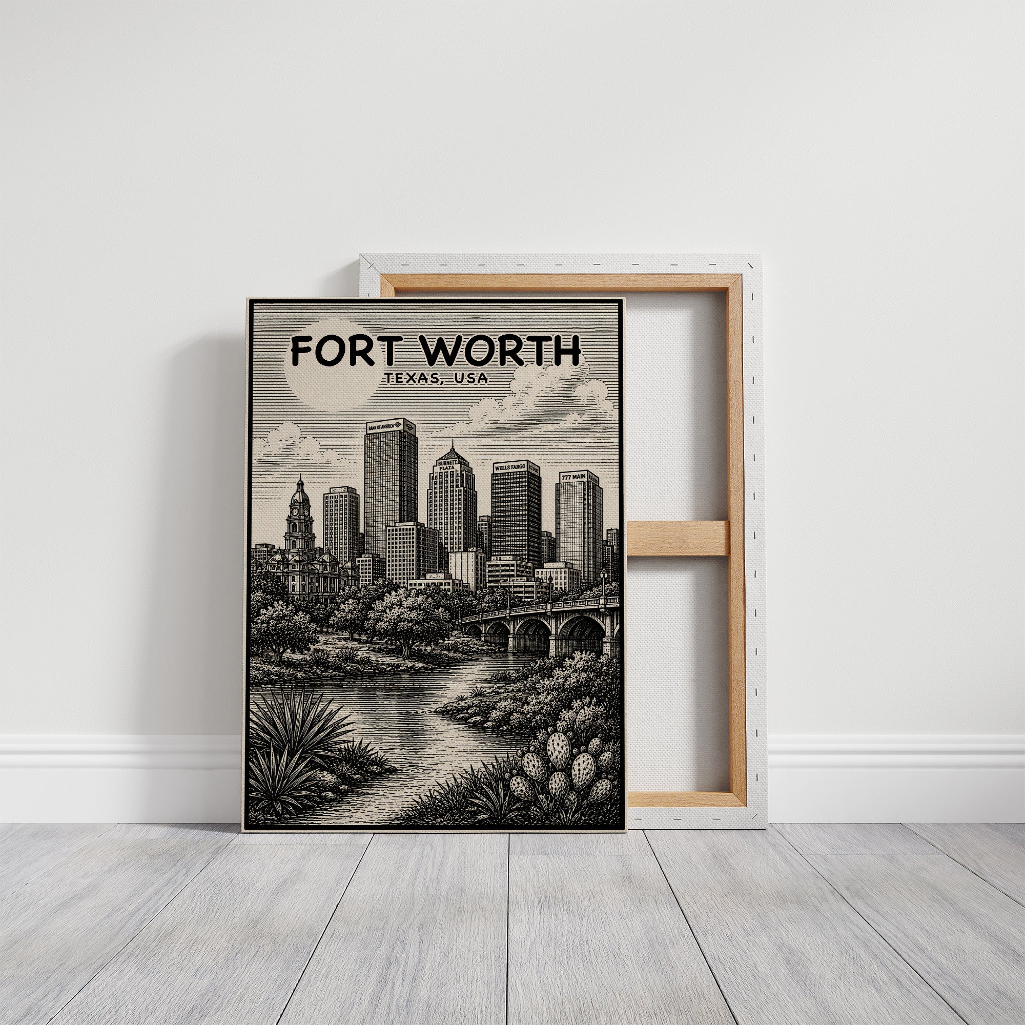 Fort Worth in Woodcut