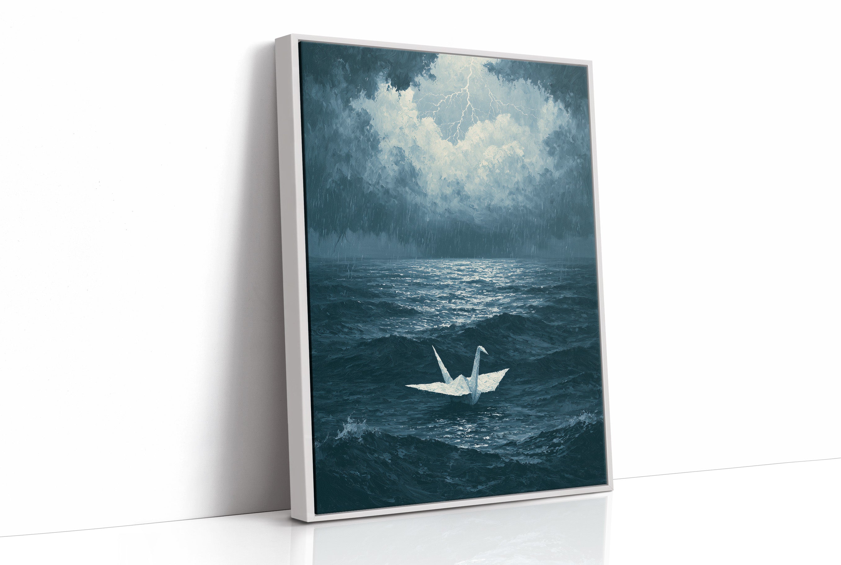 Crane Adrift in Silence