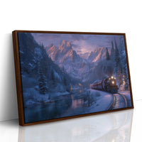 Winter Train Chases Mountain Light