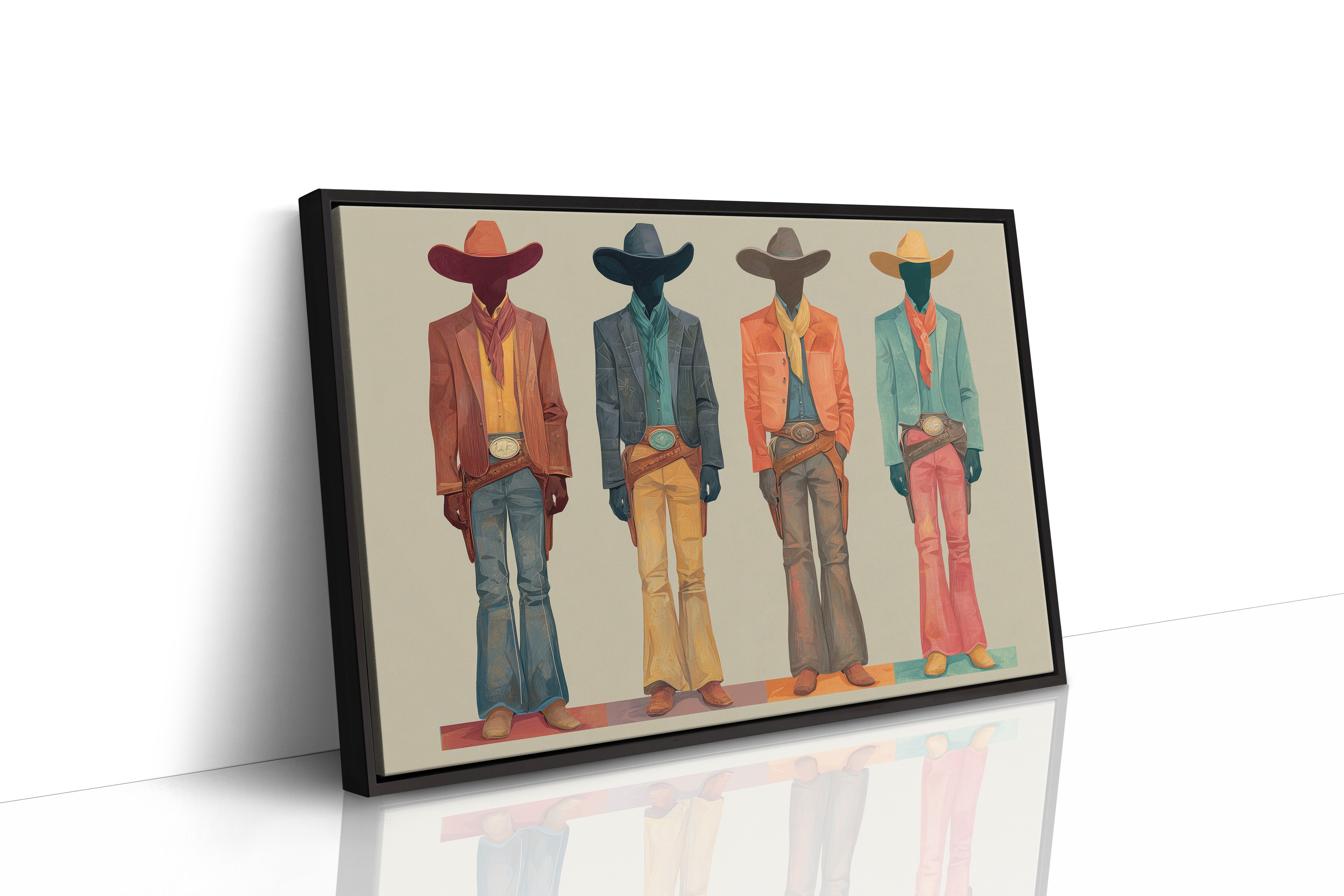 Western Quartet: Faceless Cowboys in Color