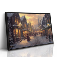 Winter Lights Dance Through Village Streets