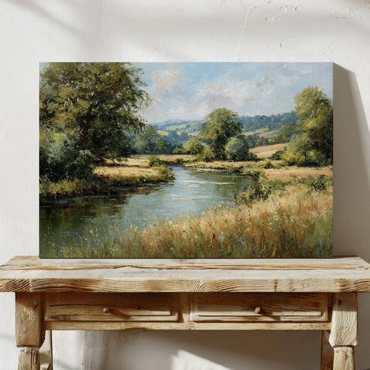 Summer Light Bends Along River