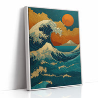 Teal Waves Chase Golden Horizons