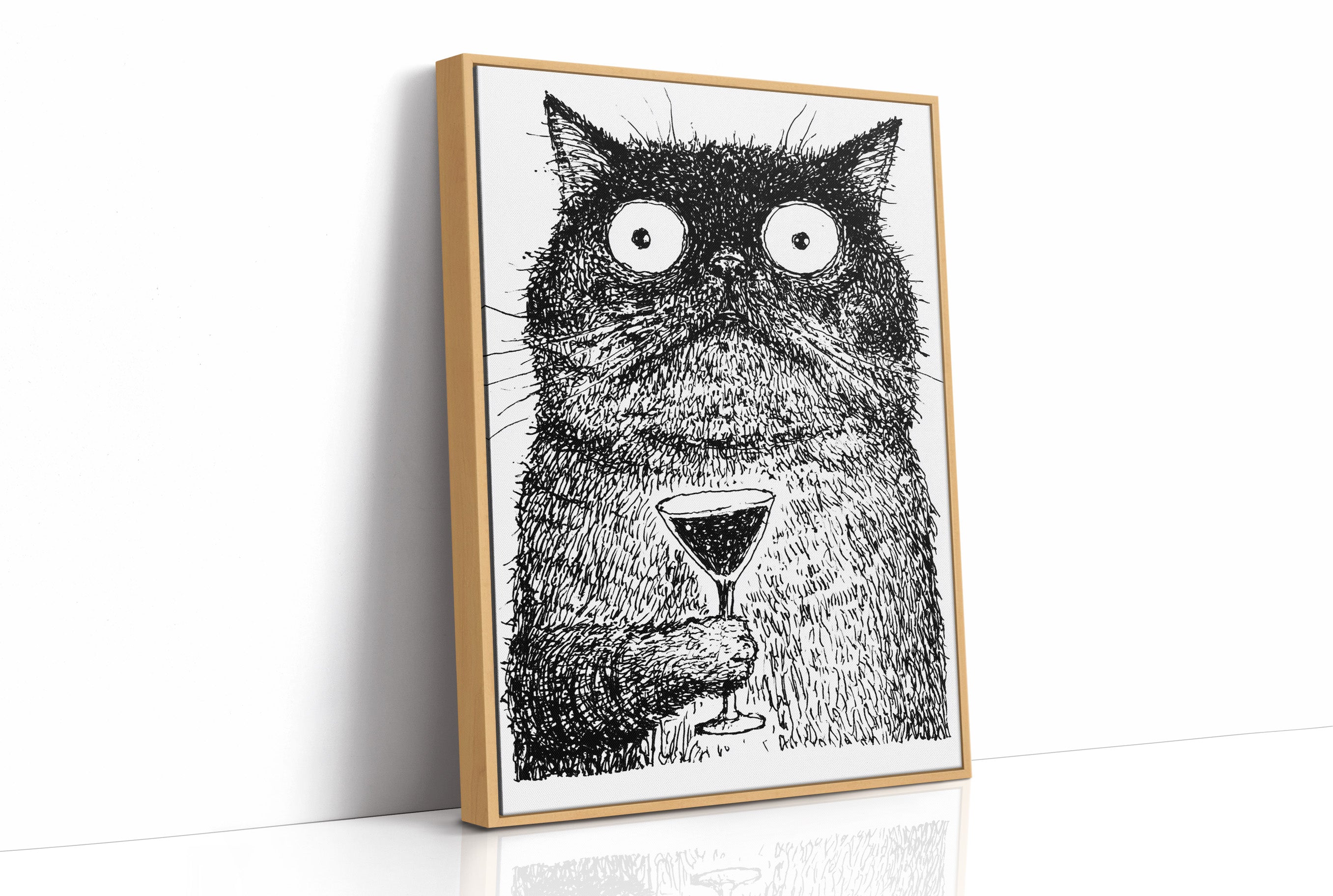 Feral Cat Holding Martini