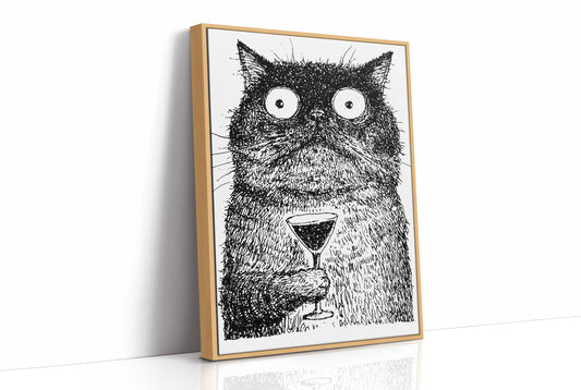 Feral Cat Holding Martini