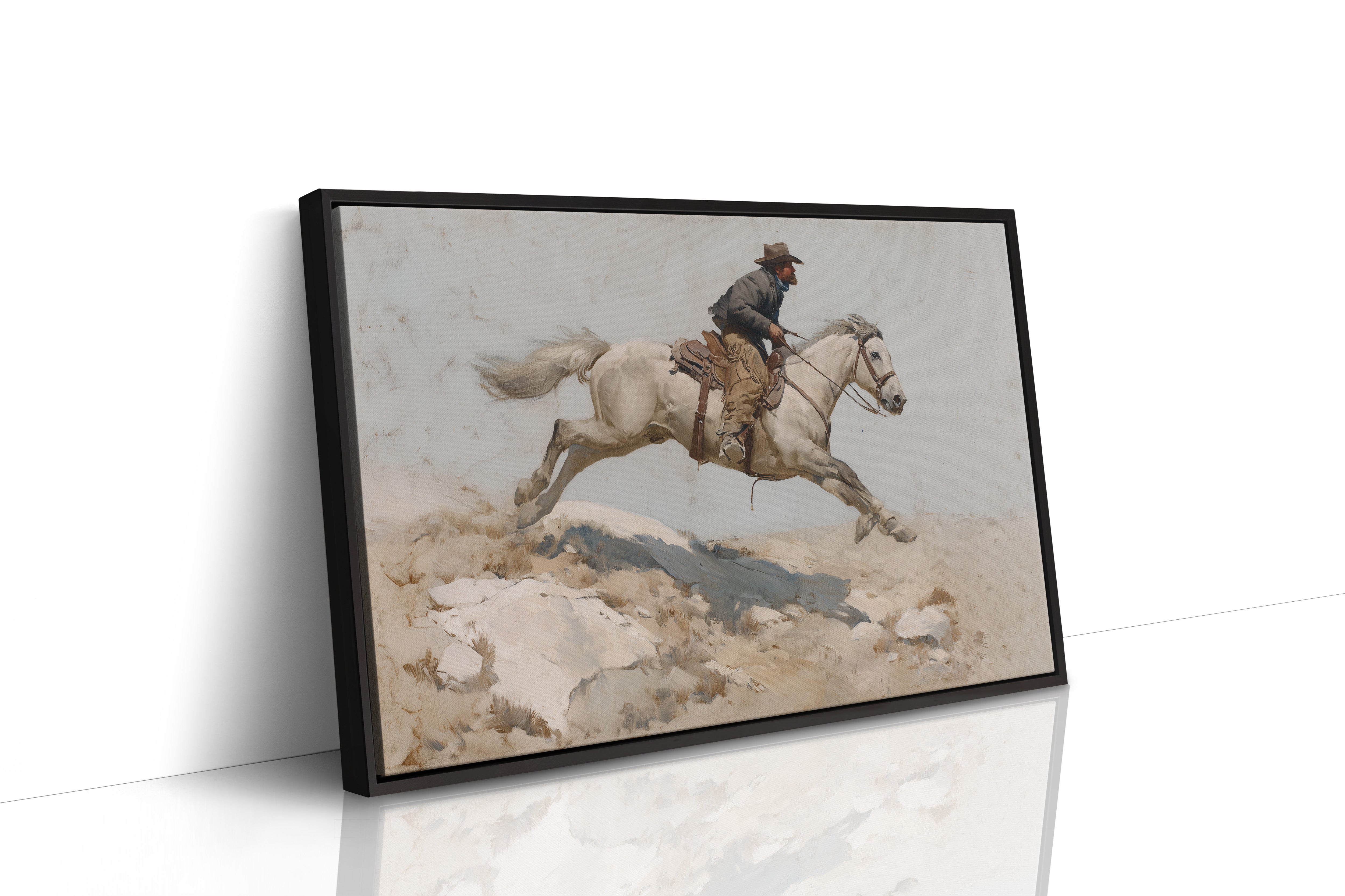 Alabaster Steed Conquers Barren Terrain