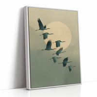 Cranes Dance Across Golden Dawn