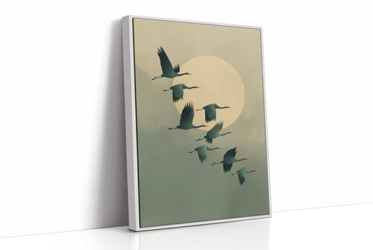 Cranes Dance Across Golden Dawn