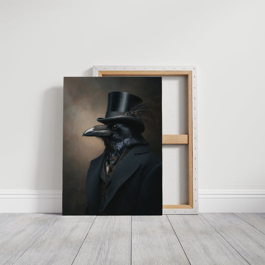 Dapper Raven in Formal Attire