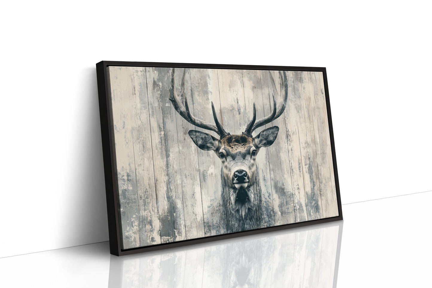Noble Stag Against Winter Wood