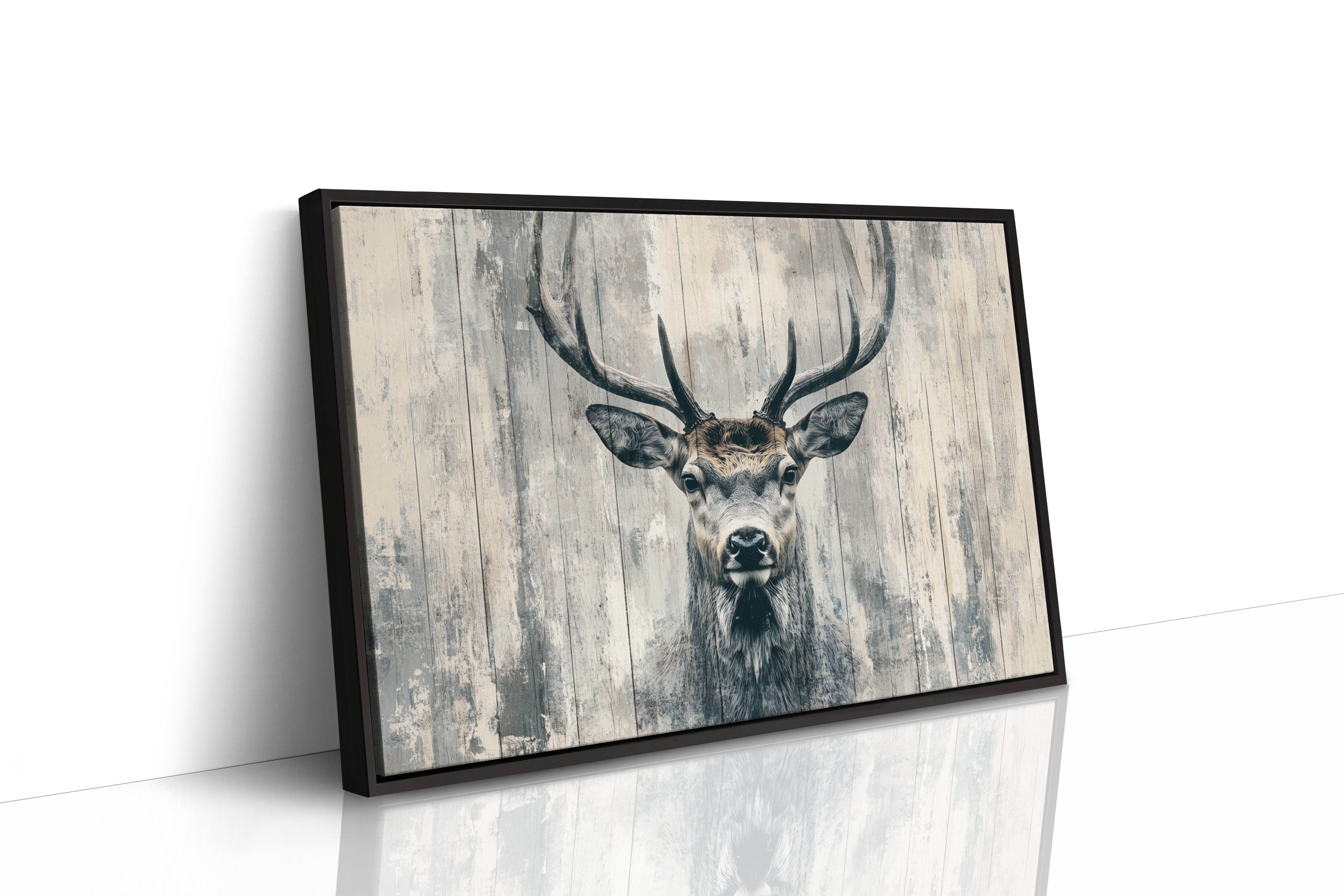 Noble Stag Against Winter Wood