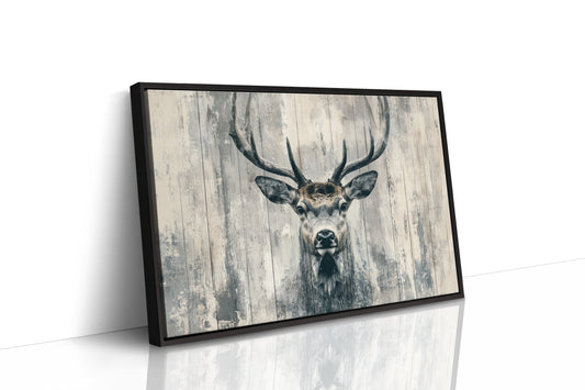 Noble Stag Against Winter Wood