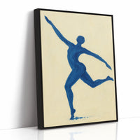 Leaping Figure in Indigo Grace