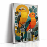 Sunlit Birds Share Garden Secrets