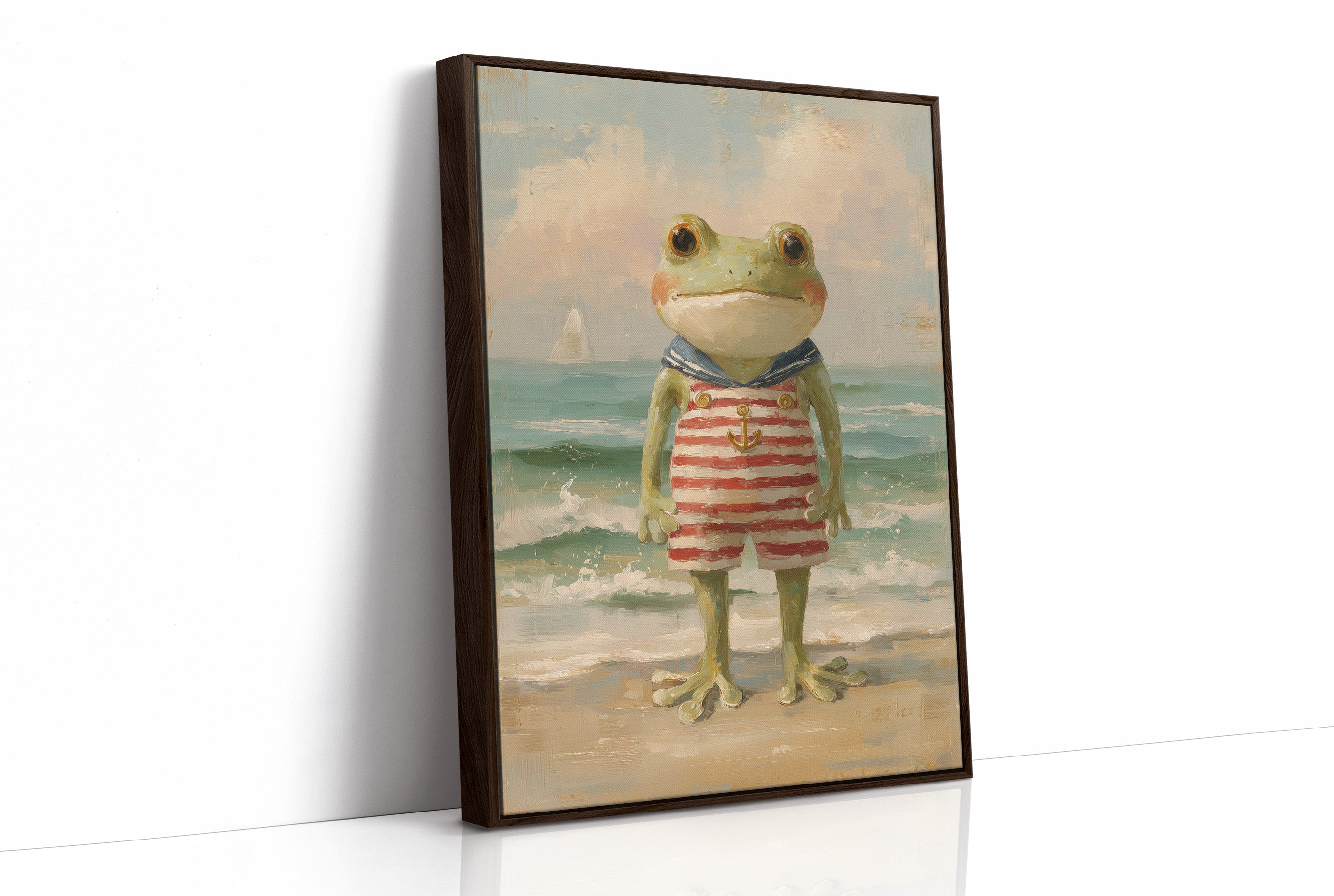 Seaside Frog In Striped Suit