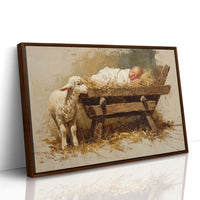 Gentle Lamb Keeps Christmas Watch