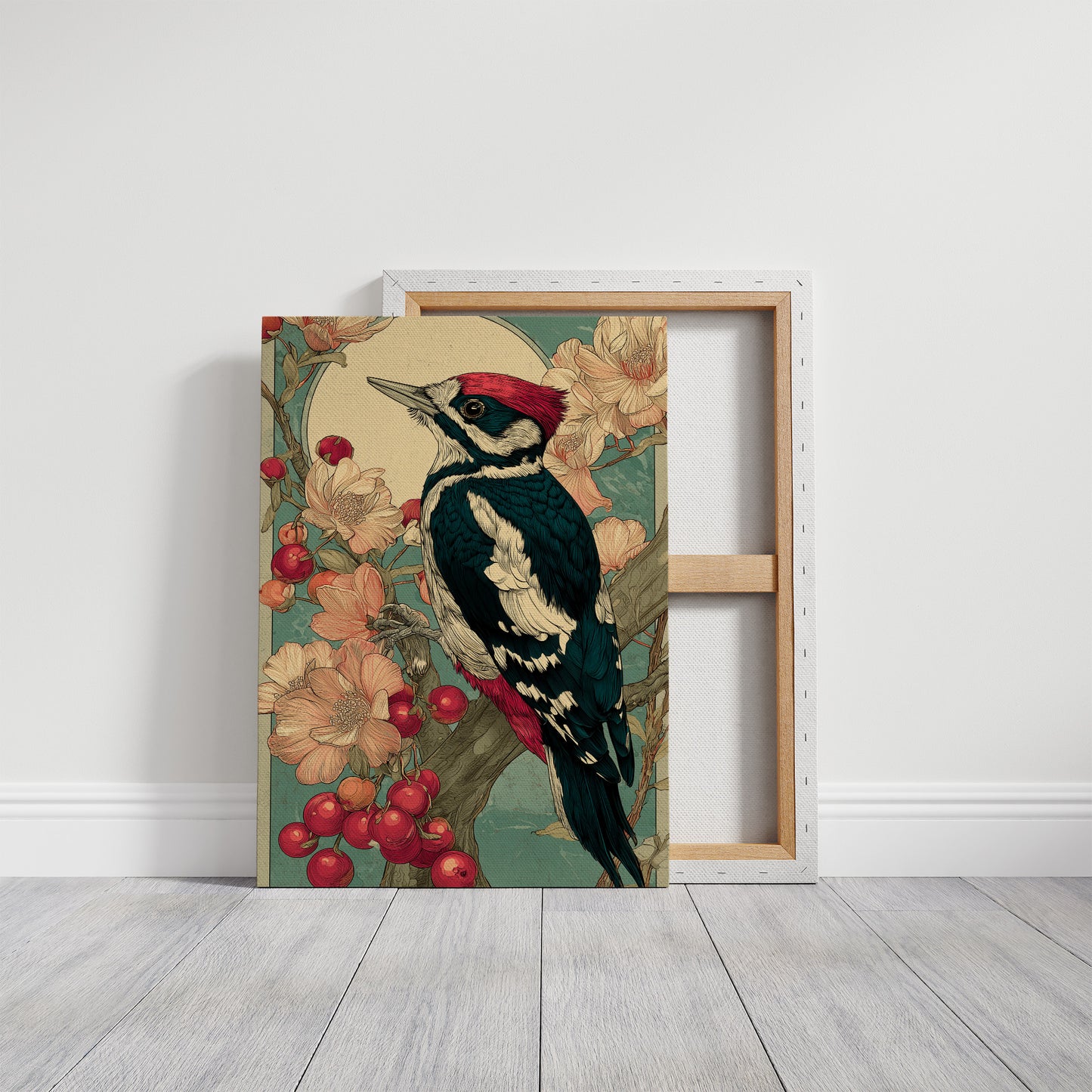 Crimson Crest Among Peach Blossoms