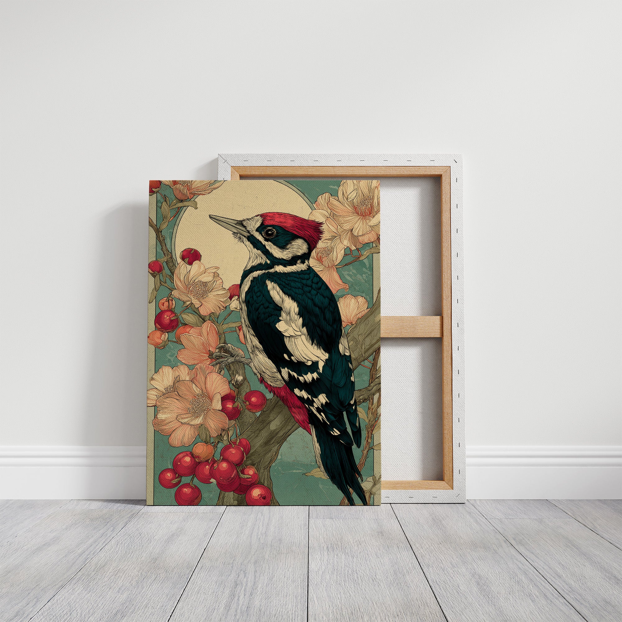 Crimson Crest Among Peach Blossoms