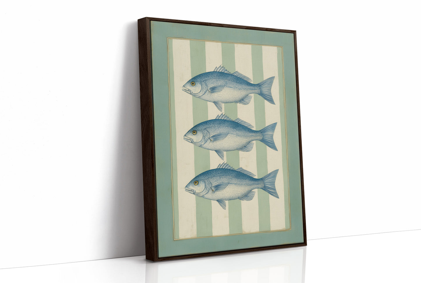 Coastal Blues On Mint Stripes