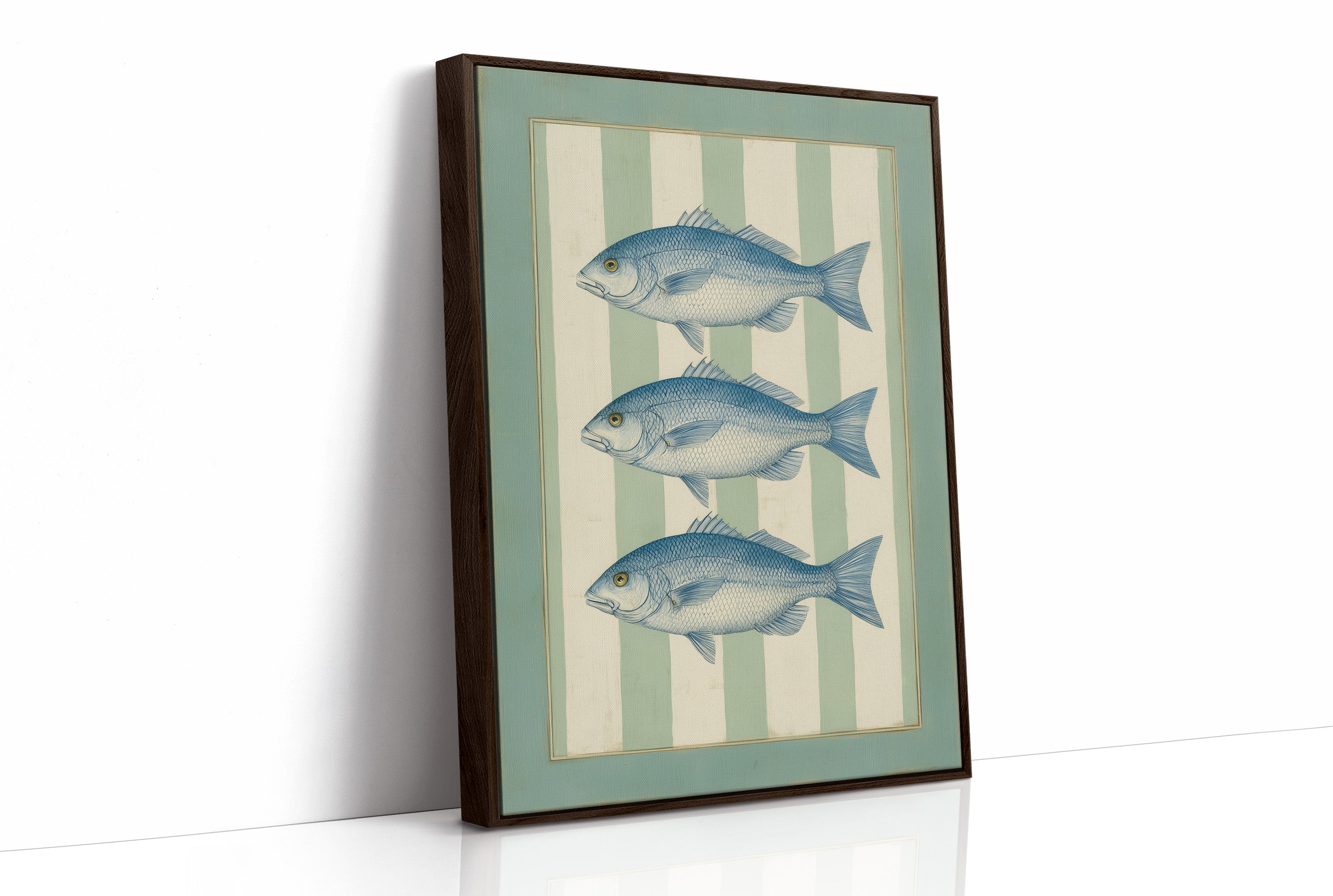 Coastal Blues On Mint Stripes