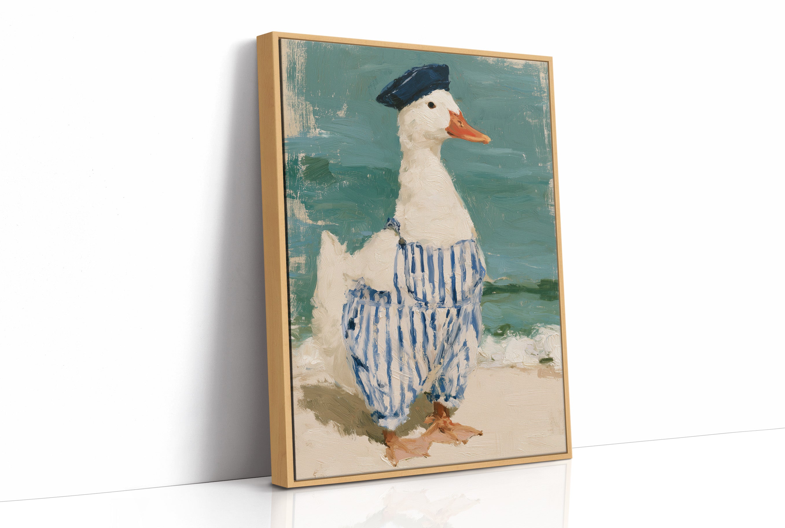 Beret Duck Strolling Beach