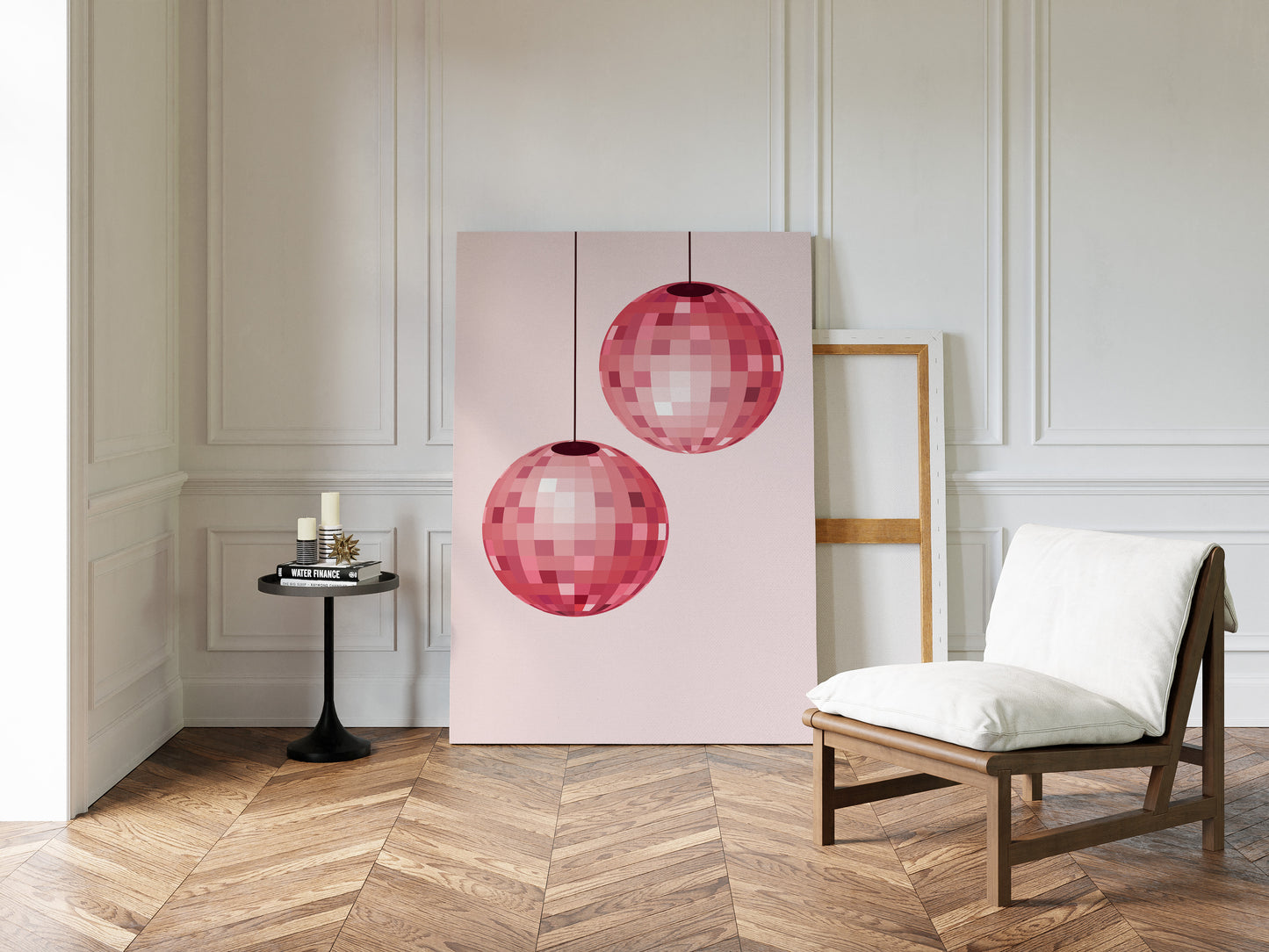 Rose Disco Spheres Catch Morning Light