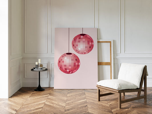 Rose Disco Spheres Catch Morning Light