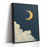 Golden Moon Over Soft Clouds